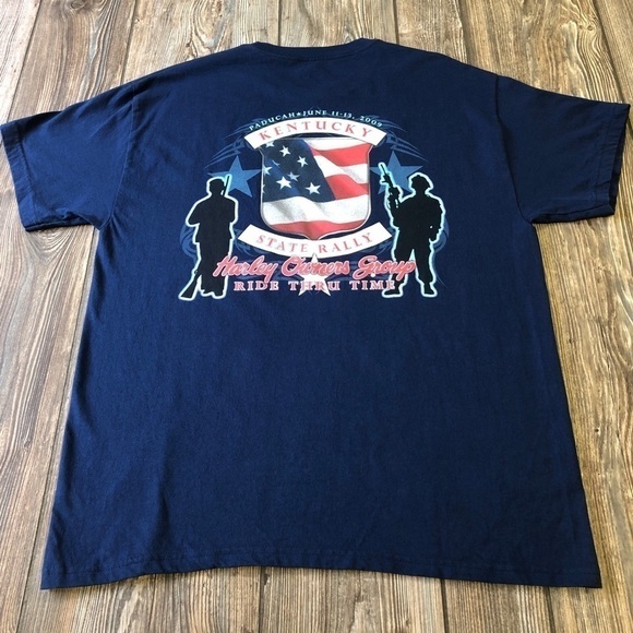 HARLEY Davidson Owners Group HOG Kentucky State Rally Shirt 09 Navy Large Shirt - Picture 4 of 8